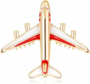 Airplane Brooch Pins Creative Enamel Red Blue Miniature Aircraft Plane Small Lapel Pin for Women Men Flight Attendant Aviator Pilot Traveller Holiday Party Dress Suit Hat Bag Jewelry Accessories