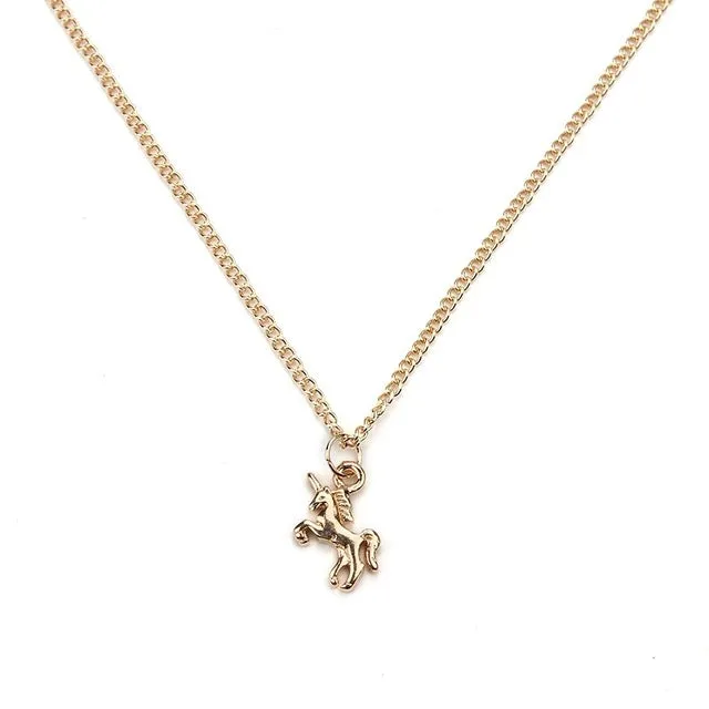 Alloy Metal Animal Pendant Gold Thin Chain Choker Necklace Jewelry For Women
