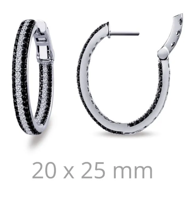 Black and White Simulated Diamond Earrings E3028CBP
