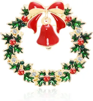 Christmas Pins and Brooches for Women Sparkly Rhinestones Christmas Tree Snowflake Bell Brooch Pin Christmas Jewelry Accessories Gifts Stuff
