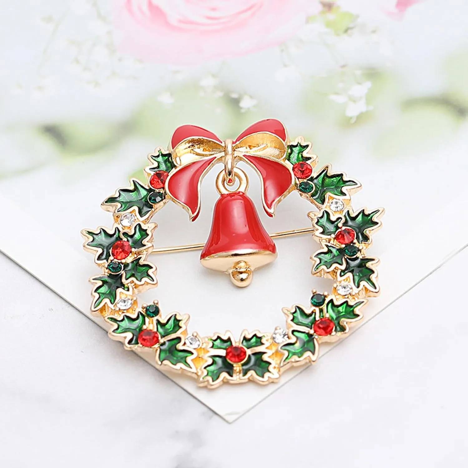 Christmas Pins and Brooches for Women Sparkly Rhinestones Christmas Tree Snowflake Bell Brooch Pin Christmas Jewelry Accessories Gifts Stuff