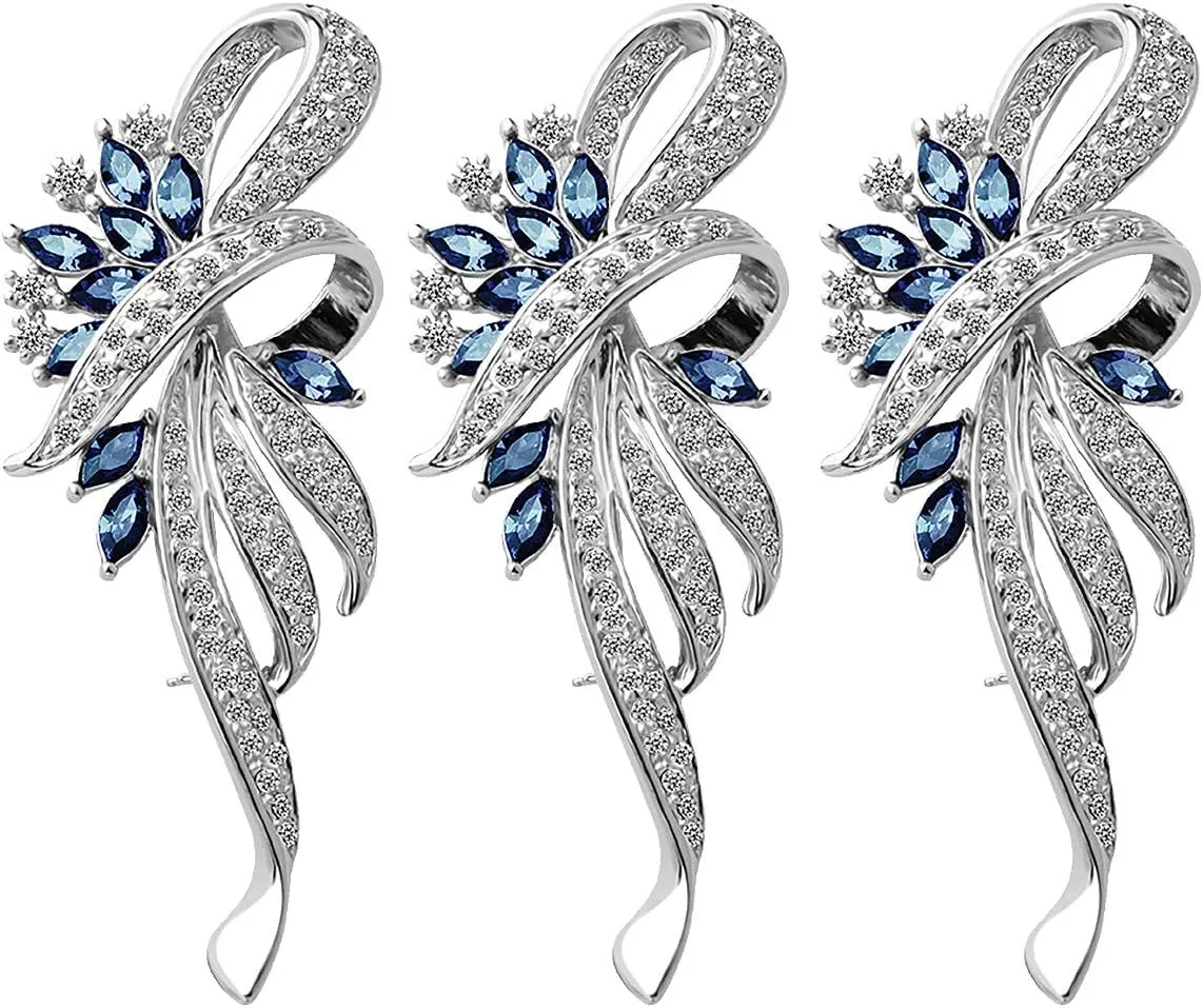 Created Crystal Brooch Fancy Vintage Style Flower Brooch Pin for Women, girls, ladies with Blue/Purple Created Crystal | Vintage Fashion | Brooches and Pins for Women | Ladies Jewelry