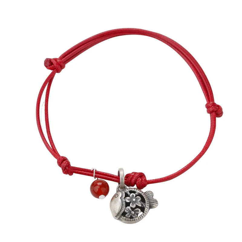 Cute Fish Shaped Sterling Silver Bracelets Handmade Jewelry Gifts Accessories For Women