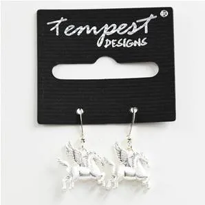 Dainty Pegasus drop earrings