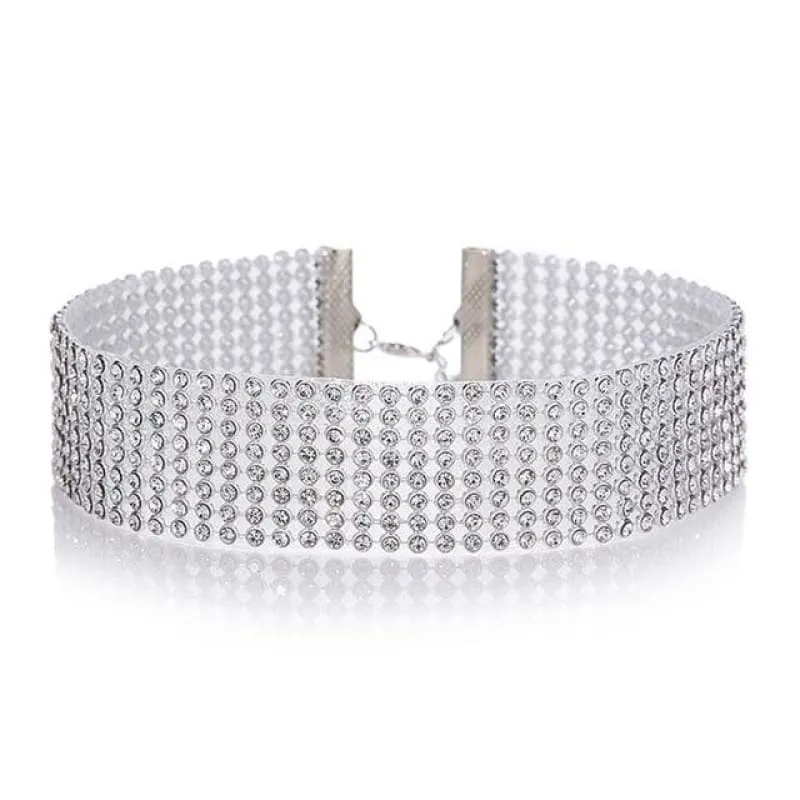Fashion Full Crystal Short Wedding Necklaces | Bridelily