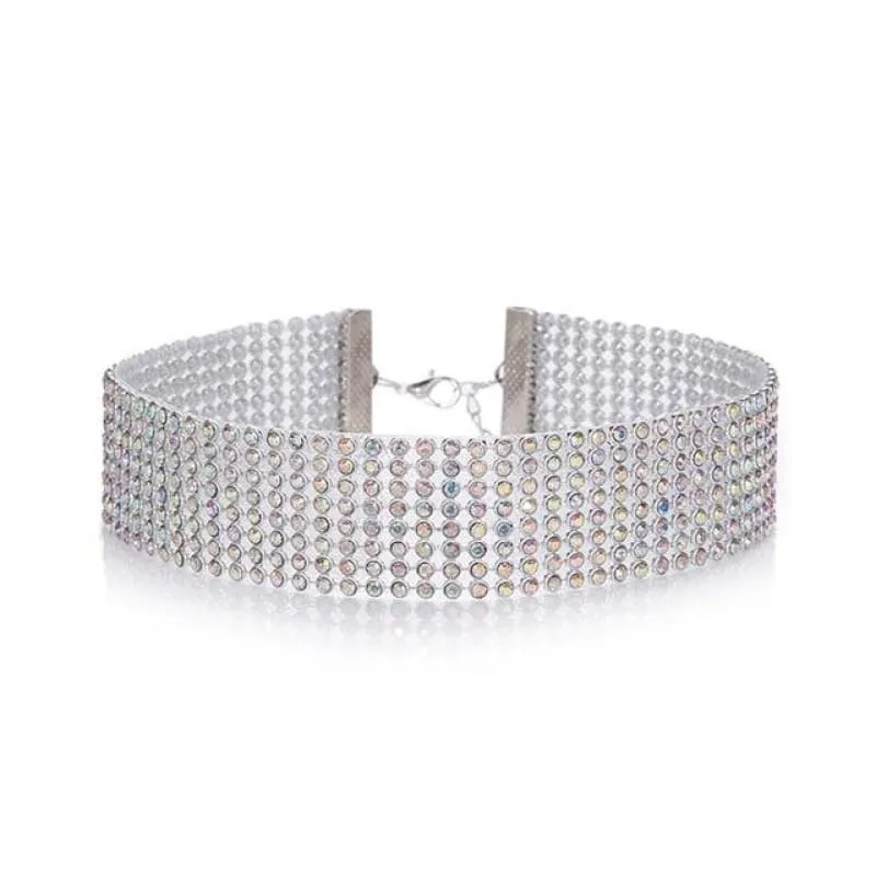 Fashion Full Crystal Short Wedding Necklaces | Bridelily