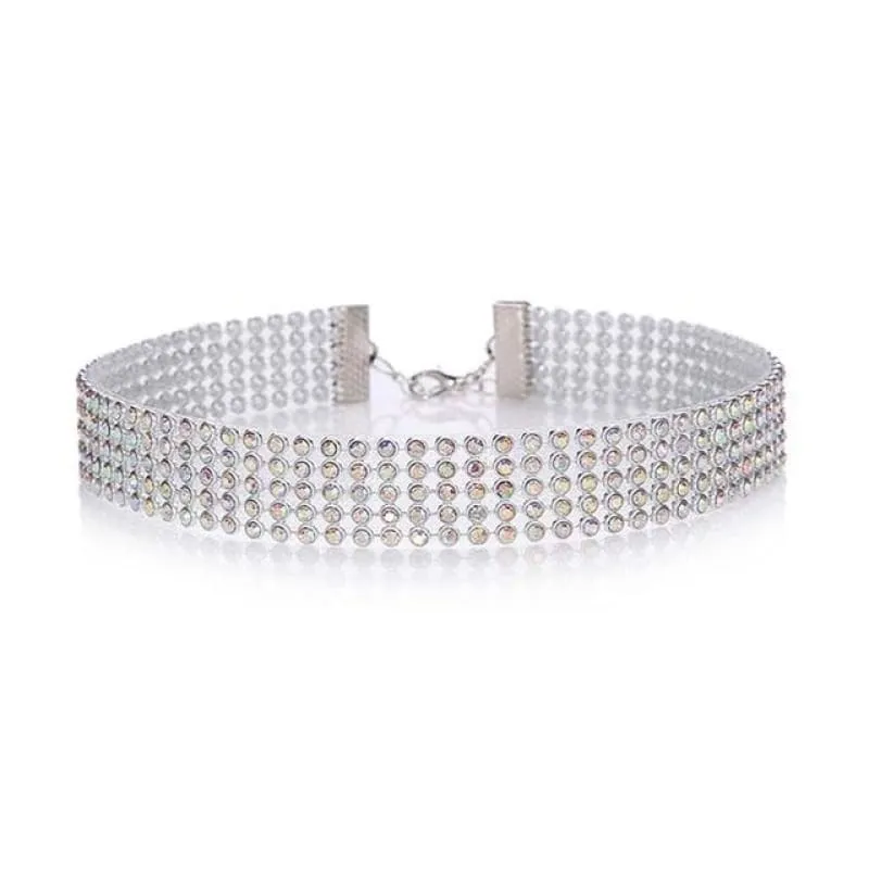 Fashion Full Crystal Short Wedding Necklaces | Bridelily