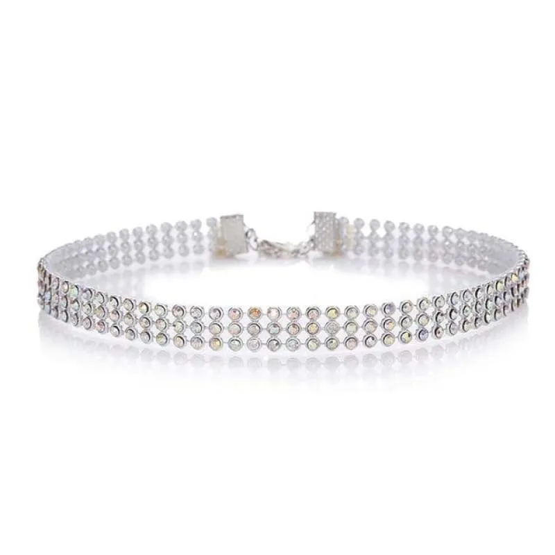 Fashion Full Crystal Short Wedding Necklaces | Bridelily