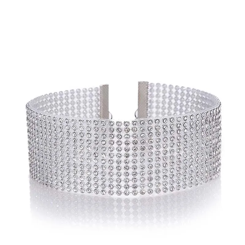 Fashion Full Crystal Short Wedding Necklaces | Bridelily