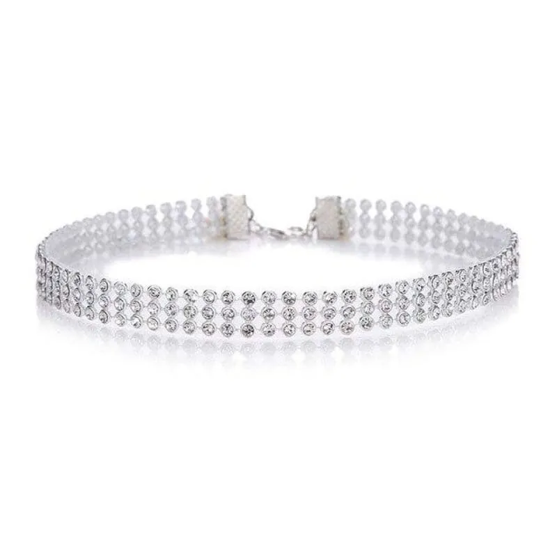 Fashion Full Crystal Short Wedding Necklaces | Bridelily
