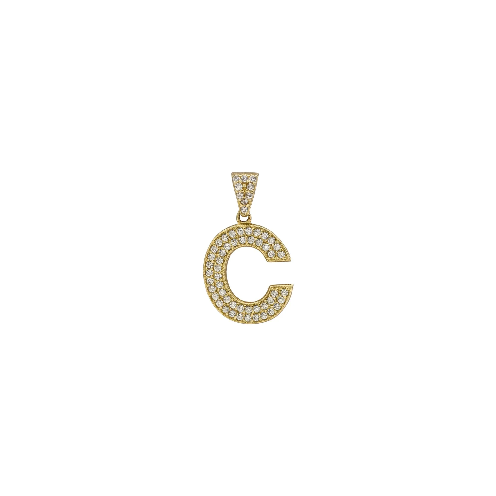 Iced-Out Initial Letters Pendants (14K)