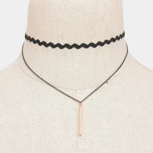 iLLASPARKZ Double layer metal bar pendant wavy choker necklace