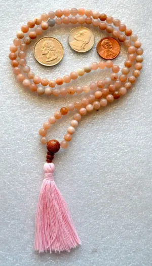 Natural FLOWER MOONSTONE 8mm 108 Mala Beads, Spiritual, Meditation Beads, Reiki, Japa Mala, Buddhist Prayer Beads, Yoga Bracelet, healing beads LKMALA-RRGU-1646