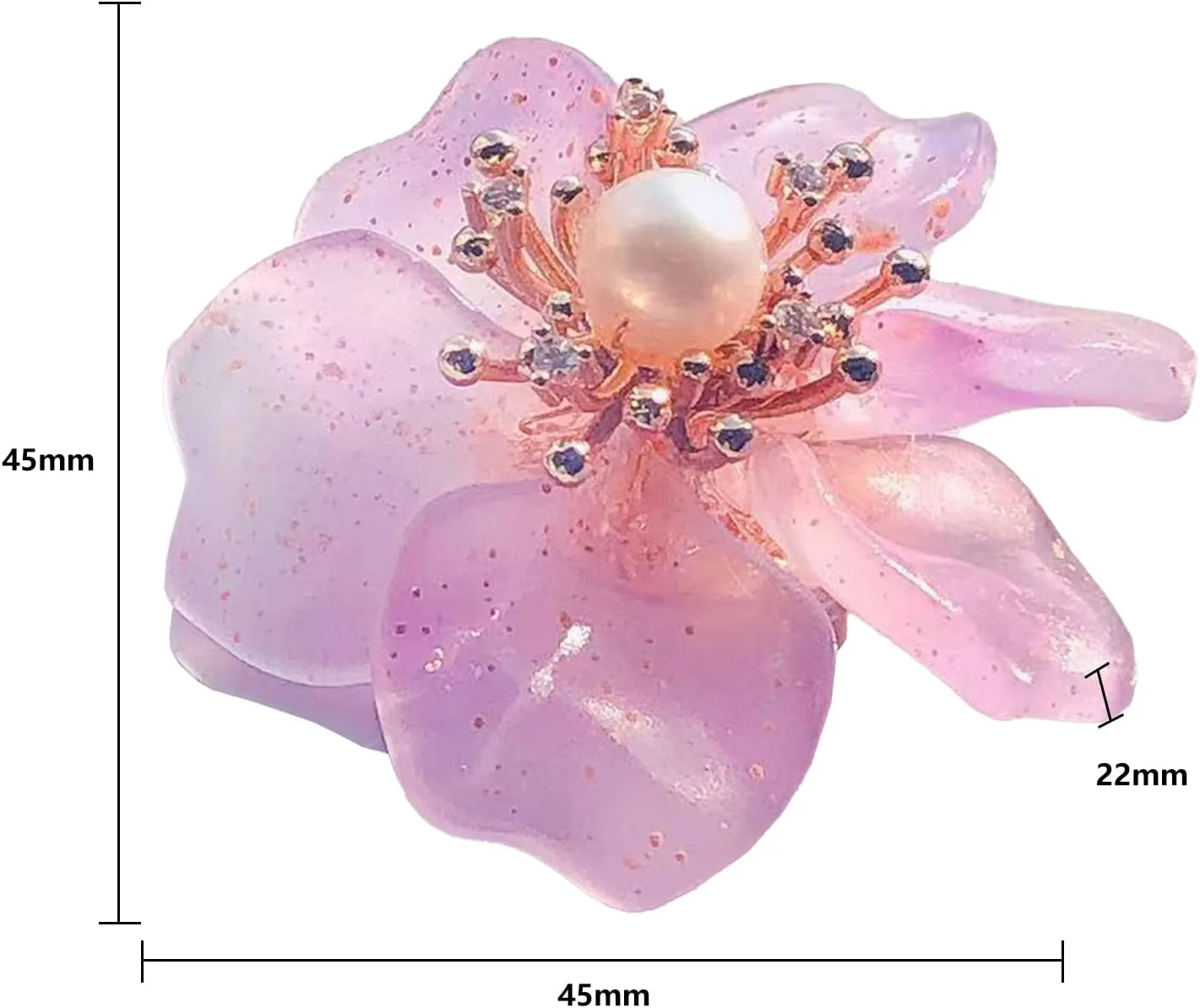 New Year Flower Brooch Pins for Women Girl Fashion Crystal/Colored Glaze Floral Blooming Lapel Pin Pearl Safety Pin Wedding Party Gifts for New Year