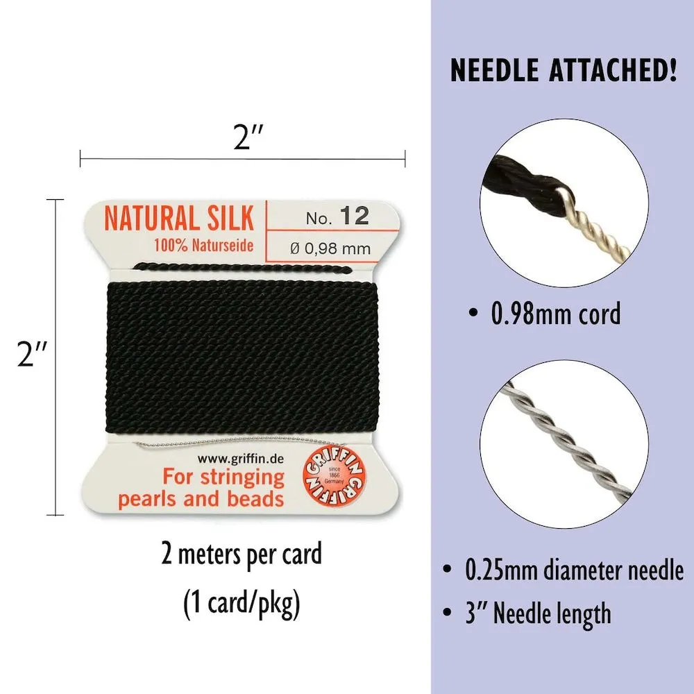 Size 12 (.98mm) Silk Thread - Black