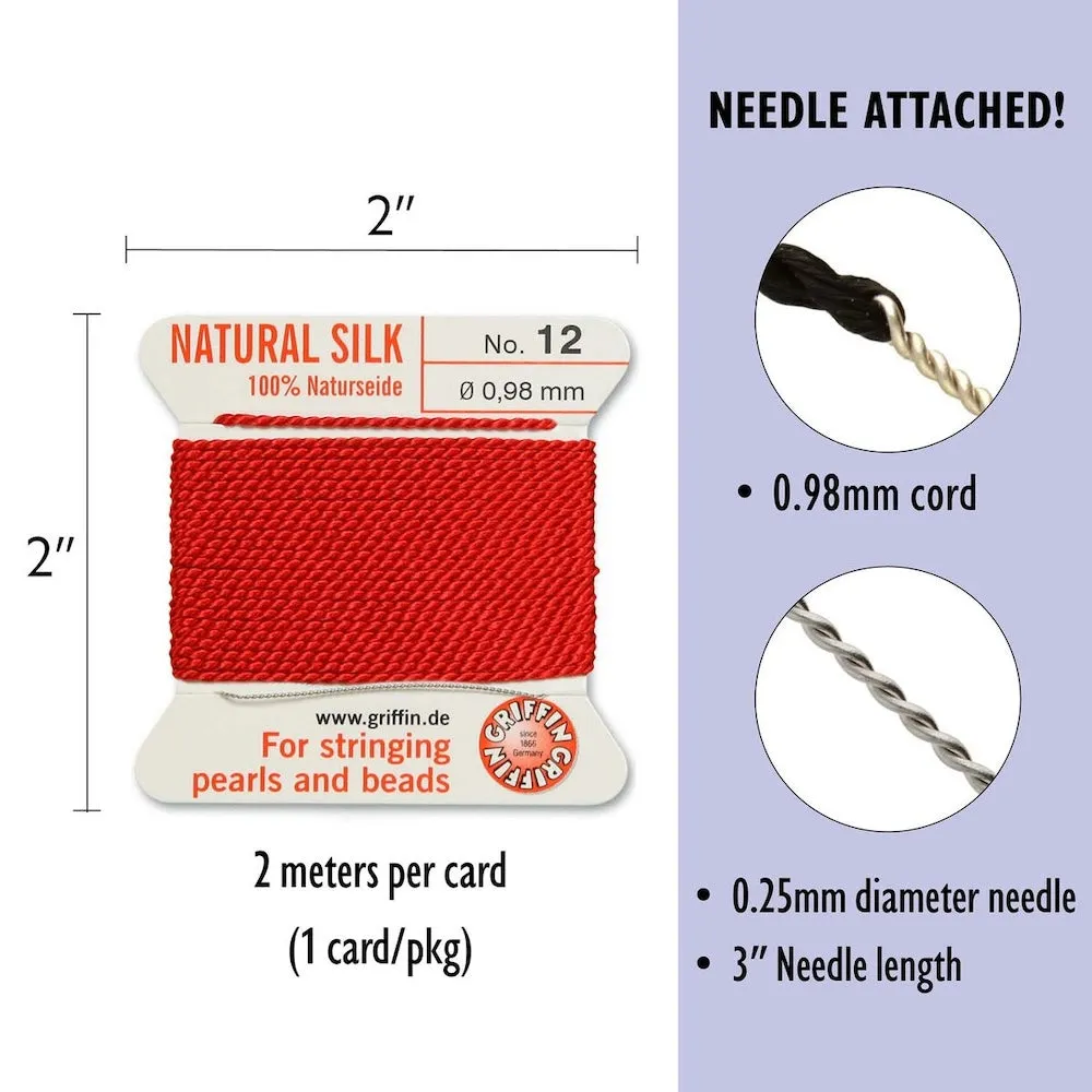 Size 12 (.98mm) Silk Thread - Red