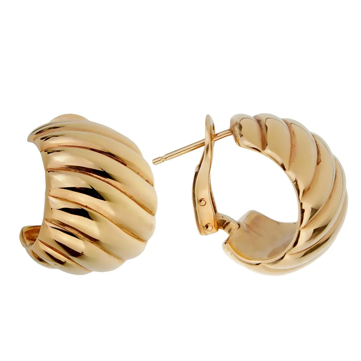 Van Cleef Arpels Gold Scalloped Hoop Earrings